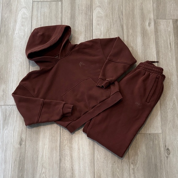 Oner Active Other - Oner Brown Classic Lounge Sweatshirt Hoodie (XS) & Sweatpants Jogger (S) Set